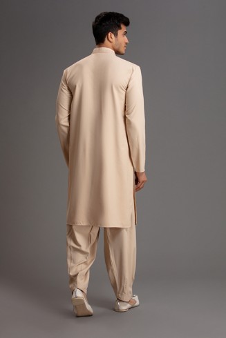 BEIGE CREAM MEN SHALWAR KAMEEZ READYMADE SUIT