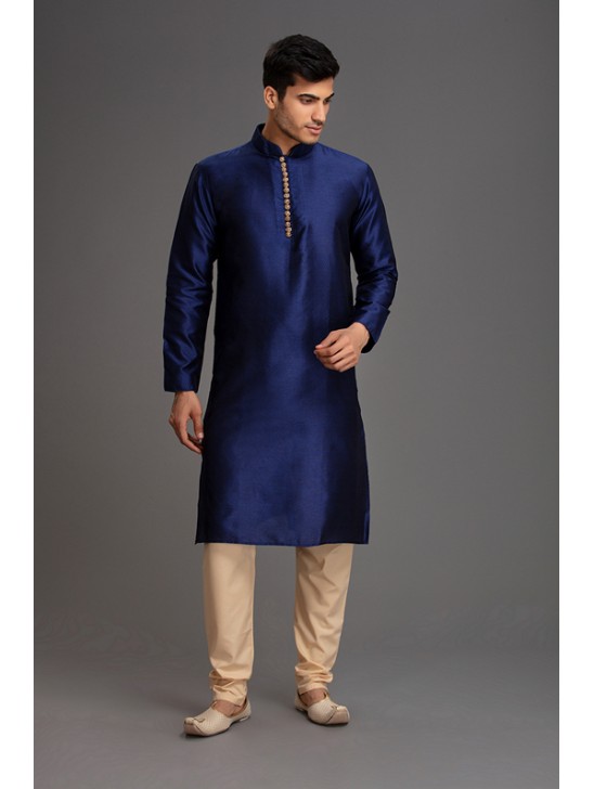 NAVY BLUE AND BEIGE AFGHANI LOOK MENSWEAR PAJAMA KURTA SUIT NAVY BLUE AND BEIGE AFGHANI LOOK MENSWEAR PAJAMA KURTA SUIT