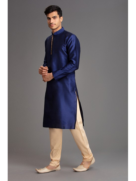 NAVY BLUE AND BEIGE AFGHANI LOOK MENSWEAR PAJAMA KURTA SUIT NAVY BLUE AND BEIGE AFGHANI LOOK MENSWEAR PAJAMA KURTA SUIT