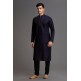 NAVY BLUE SELF PRINTED READYMADE KURTA PAJAMA SUIT NAVY BLUE SELF PRINTED READYMADE KURTA PAJAMA SUIT
