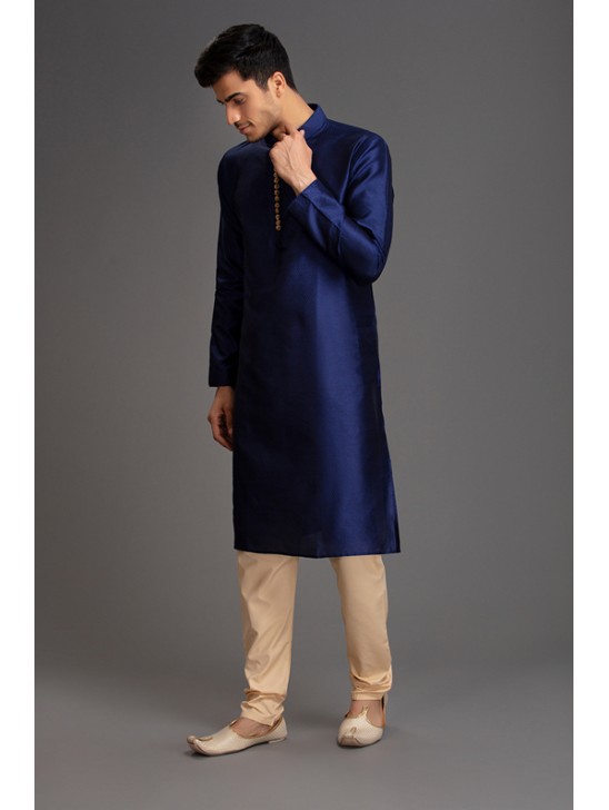 NAVY BLUE AND BEIGE AFGHANI LOOK MENSWEAR PAJAMA KURTA SUIT NAVY BLUE AND BEIGE AFGHANI LOOK MENSWEAR PAJAMA KURTA SUIT