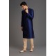 NAVY BLUE AND BEIGE AFGHANI LOOK MENSWEAR PAJAMA KURTA SUIT NAVY BLUE AND BEIGE AFGHANI LOOK MENSWEAR PAJAMA KURTA SUIT