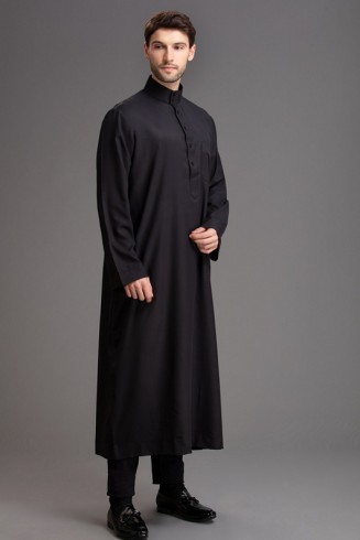 BLACK READY MADE MEN'S EID JUBBA