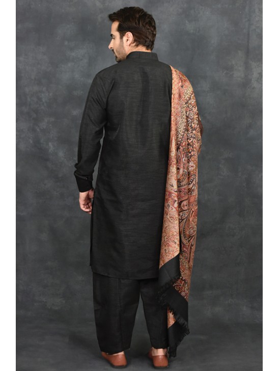 Black Indian Kurta Shalwar Shawl Mens Eid Wedding Suit Black Indian Kurta Shalwar Shawl Mens Eid Wedding Suit