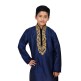 NAVY BLUE HEAVILY EMBROIDERED KURTA SET AND PYJAMA READY MADE BOYS SUIT NAVY BLUE HEAVILY EMBROIDERED KURTA SET AND PYJAMA READY MADE BOYS SUIT