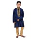 NAVY BLUE HEAVILY EMBROIDERED KURTA SET AND PYJAMA READY MADE BOYS SUIT NAVY BLUE HEAVILY EMBROIDERED KURTA SET AND PYJAMA READY MADE BOYS SUIT