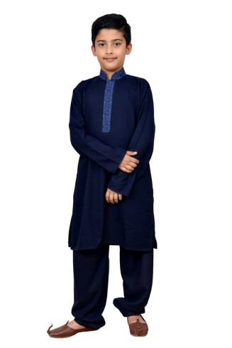 NAVY BLUE READY MADE BOYS WEAR SHALWAR KAMEEZ 
