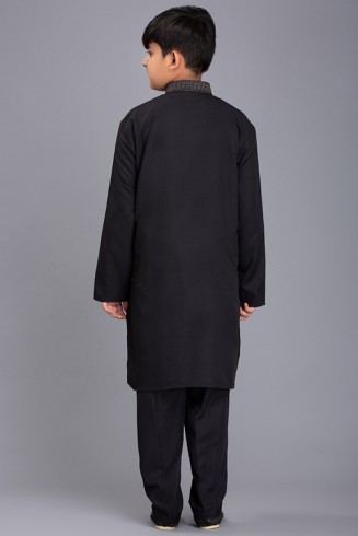 BLACK PATHAN STYLE PAKISTANI BOYS SHALWAR KAMEEZ SUIT