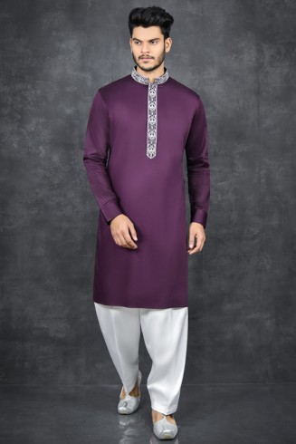 GRAPE COMPOTE PURPLE MENS READYMADE KURTA SALWAR