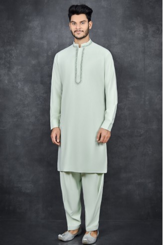 GREEN READYMADE PAKISTANI STYLE KURTA SHALWAR