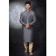 GREY & BEIGE BROCADE STYLISH INDIAN WEDDING KURTA PYJAMA GREY & BEIGE BROCADE STYLISH INDIAN WEDDING KURTA PYJAMA