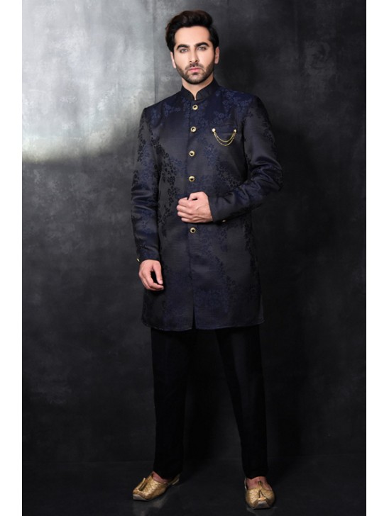 NAVY BLUE INDIAN ETHNIC STYLE MEN S WEAR COAT PANT SET NAVY BLUE INDIAN ETHNIC STYLE MEN S WEAR COAT PANT SET