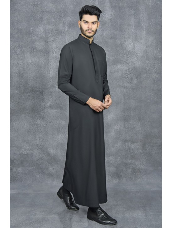 Mens JubbaThobes Black Emirati Style Kaftan Mens JubbaThobes Black Emirati Style Kaftan