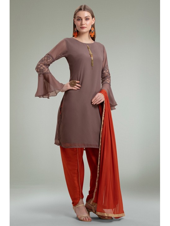 MOUSE RUST CONTRAST READY TO WEAR PARTY WEAR SALWAR KAMEEZ MOUSE RUST CONTRAST READY TO WEAR PARTY WEAR SALWAR KAMEEZ