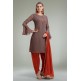 MOUSE RUST CONTRAST READY TO WEAR PARTY WEAR SALWAR KAMEEZ MOUSE RUST CONTRAST READY TO WEAR PARTY WEAR SALWAR KAMEEZ