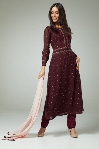 UNIQUE MAROON INDIAN READYMADE EID SALWAR KAMEEZ