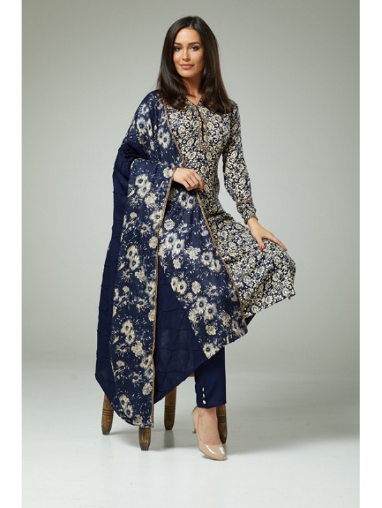 ZACD-148 NAVY BLUE FLORAL PRINTED PUNJABI PAKISTANI STYLE SALWAR KAMEEZ ZACD-148 NAVY BLUE FLORAL PRINTED PUNJABI PAKISTANI STYLE SALWAR KAMEEZ