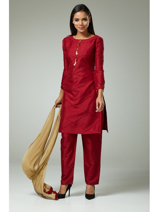 CLASSIC MAROON STRAIGHT CUT READYMADE SUIT CLASSIC MAROON STRAIGHT CUT READYMADE SUIT