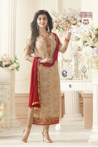 BEIGE AMIRAH INDIAN BOLLYWOOD STYLE CHURIDAAR SUIT