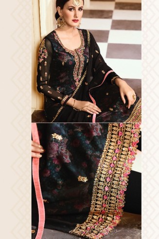 Black Designer Wedding Salwar Suit 