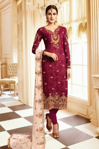 Maroon Designer Wedding Salwar Suit 