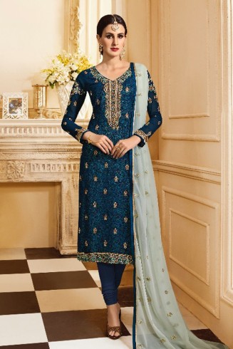 Teal Designer Wedding Salwar Suit 