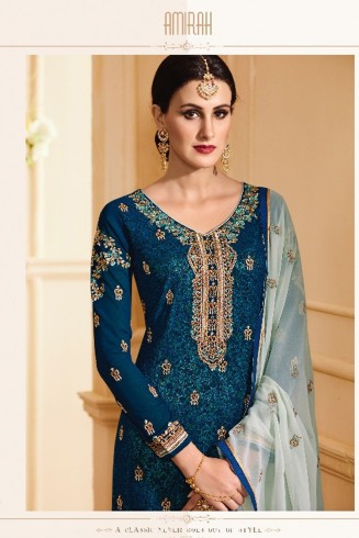 Teal Designer Wedding Salwar Suit 