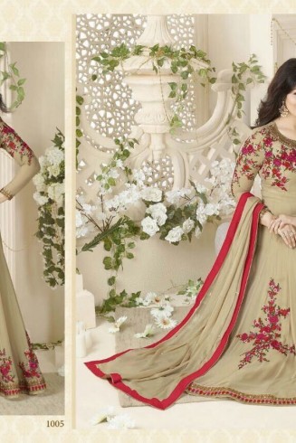 ZAV1005-D CREAM AVON DREAMS STARRING AYESHA TAKIA ANARKALI GOWN