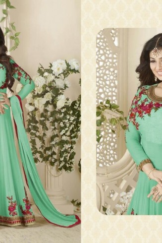 Aqua Marine Bollywood Anarkali Gown