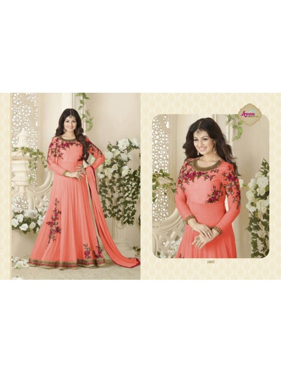 Orange Indian Designer Gown Party Wear Anarkali Suit Orange Indian Designer Gown Party Wear Anarkali Suit