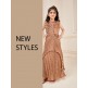 Brown Layered Style Kids Girls Party Dress Brown Layered Style Kids Girls Party Dress