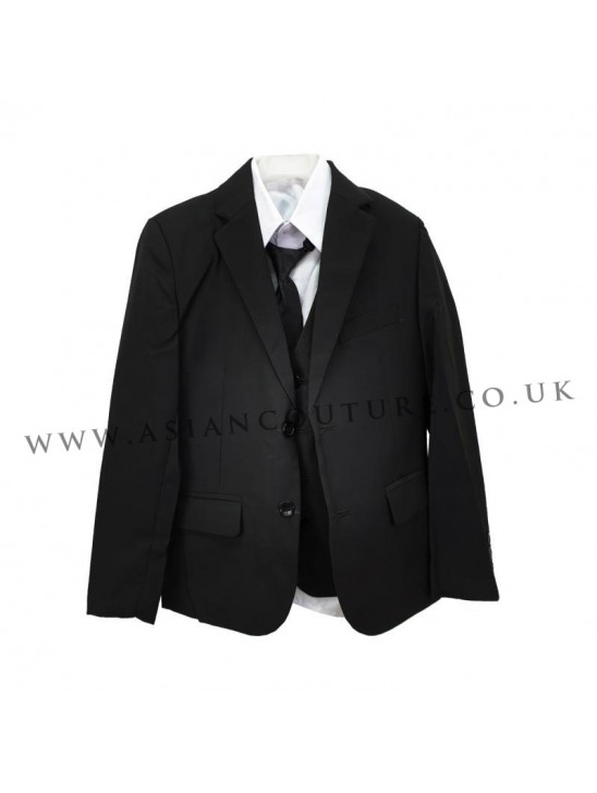 WEDDING BOYS SUIT BLACK 5 PIECE SUIT WEDDING BOYS SUIT BLACK 5 PIECE SUIT
