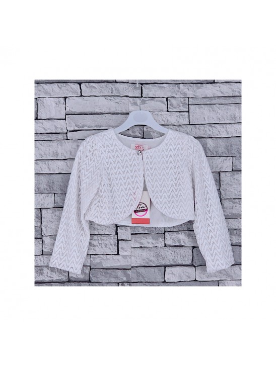 GIRLS IVORY CROP JACKET 4-13 YEARS