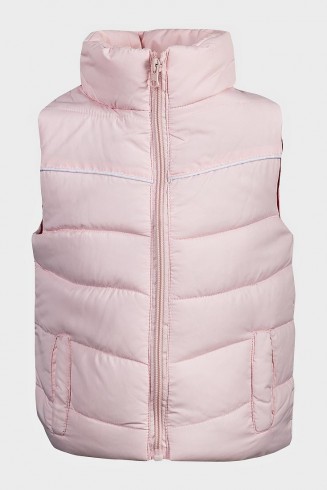 Girls Baby Pink Padded Gilet Jacket