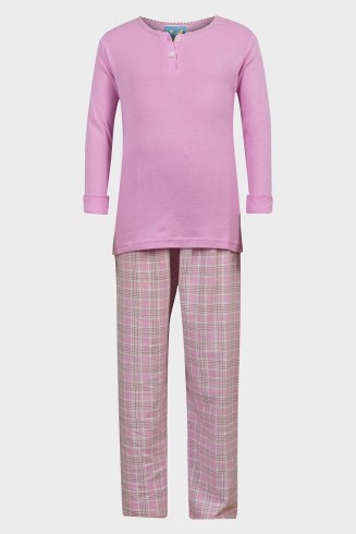 Girls Lilac Long Sleeves Cotton Pyjama