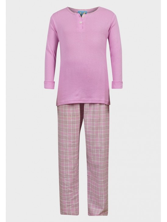 Girls Lilac Long Sleeves Cotton Pyjama Girls Lilac Long Sleeves Cotton Pyjama