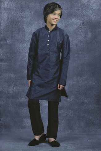 Boys Kurta Grey Kameez Black Shalwar For Eid Parties And Weddings
