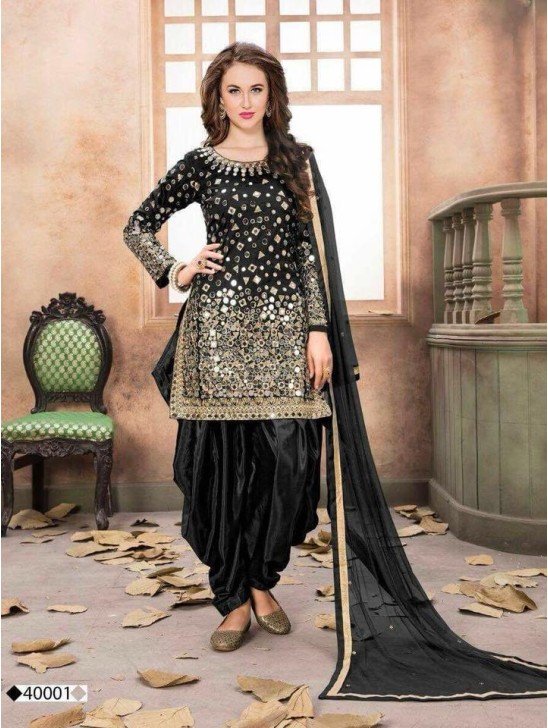 STUNNING TAPETA SILK MIRROR WORK PATIALA PUNJABI SUIT STUNNING TAPETA SILK MIRROR WORK PATIALA PUNJABI SUIT