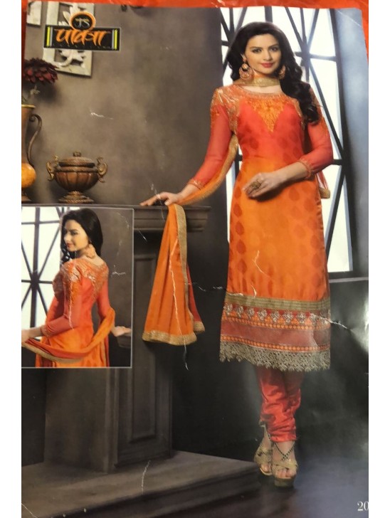 ORANGE COTTON CHURIDAR SUIT