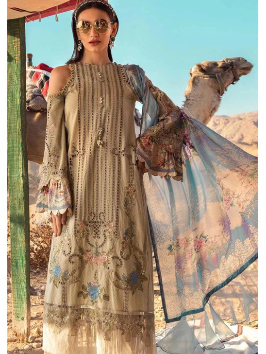 BEIGE EMBROIDERED PAKISTANI DESIGNER READYMADE LAWN SUIT BEIGE EMBROIDERED PAKISTANI DESIGNER READYMADE LAWN SUIT