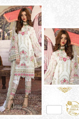 Brilliant White Pakistani Designer Embroidered Salwar Suit