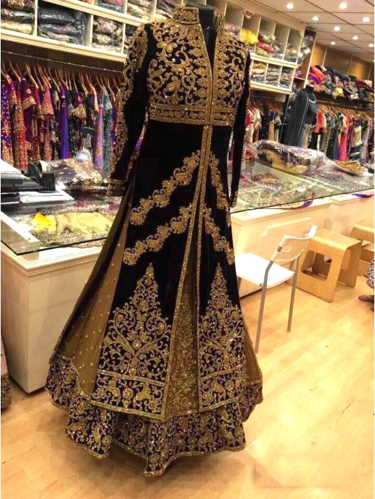 Heavy Indian Velvet Wedding Reception Lehenga Heavy Indian Velvet Wedding Reception Lehenga