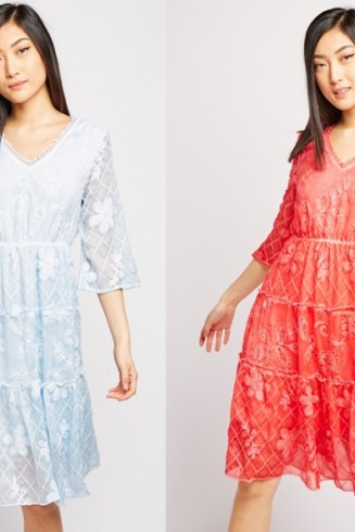 Luxury Embroidered Sheet Mini Dress