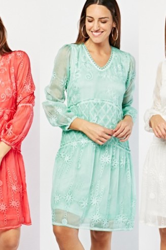 GORGEOUS  V-NECK SMOCK READY TO WEAR DRESS