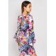 PURPLE BELL SLEEVE PRINTED MINI DRESS PURPLE BELL SLEEVE PRINTED MINI DRESS