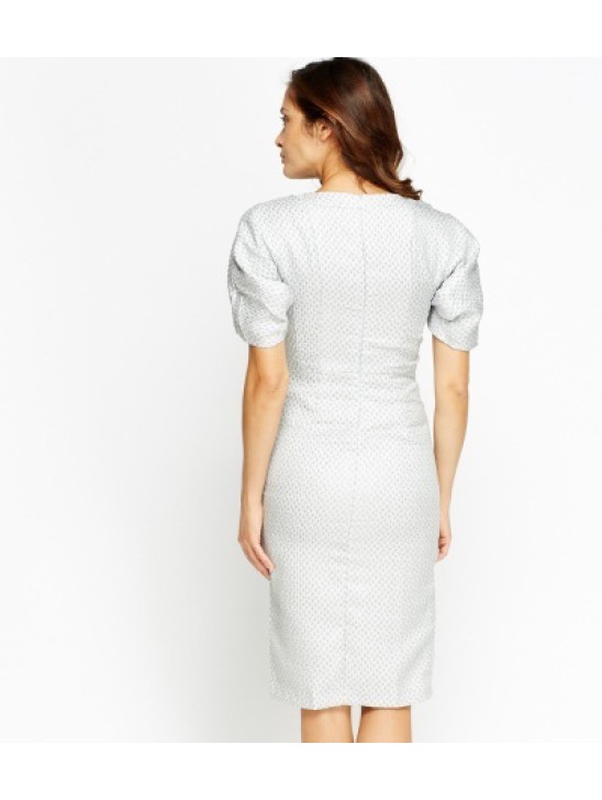 Light Grey Front Slit Designer Dress Light Grey Front Slit Designer Dress