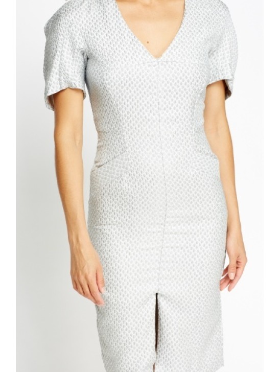 Light Grey Front Slit Designer Dress Light Grey Front Slit Designer Dress