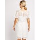 Brilliant White Designer Knitted Lace Dress Brilliant White Designer Knitted Lace Dress