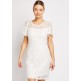 Brilliant White Designer Knitted Lace Dress Brilliant White Designer Knitted Lace Dress