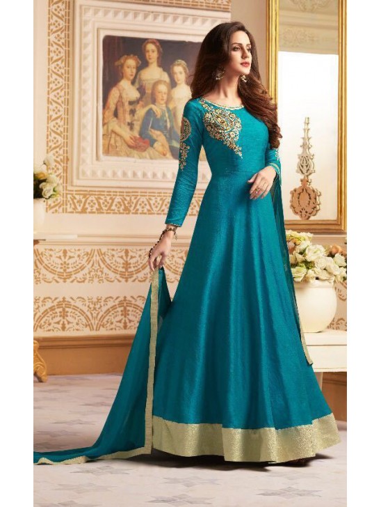 SKY BLUE FLOOR LENGTH READY MADE WEDDING WEAR ANARKALI DRESS SKY BLUE FLOOR LENGTH READY MADE WEDDING WEAR ANARKALI DRESS